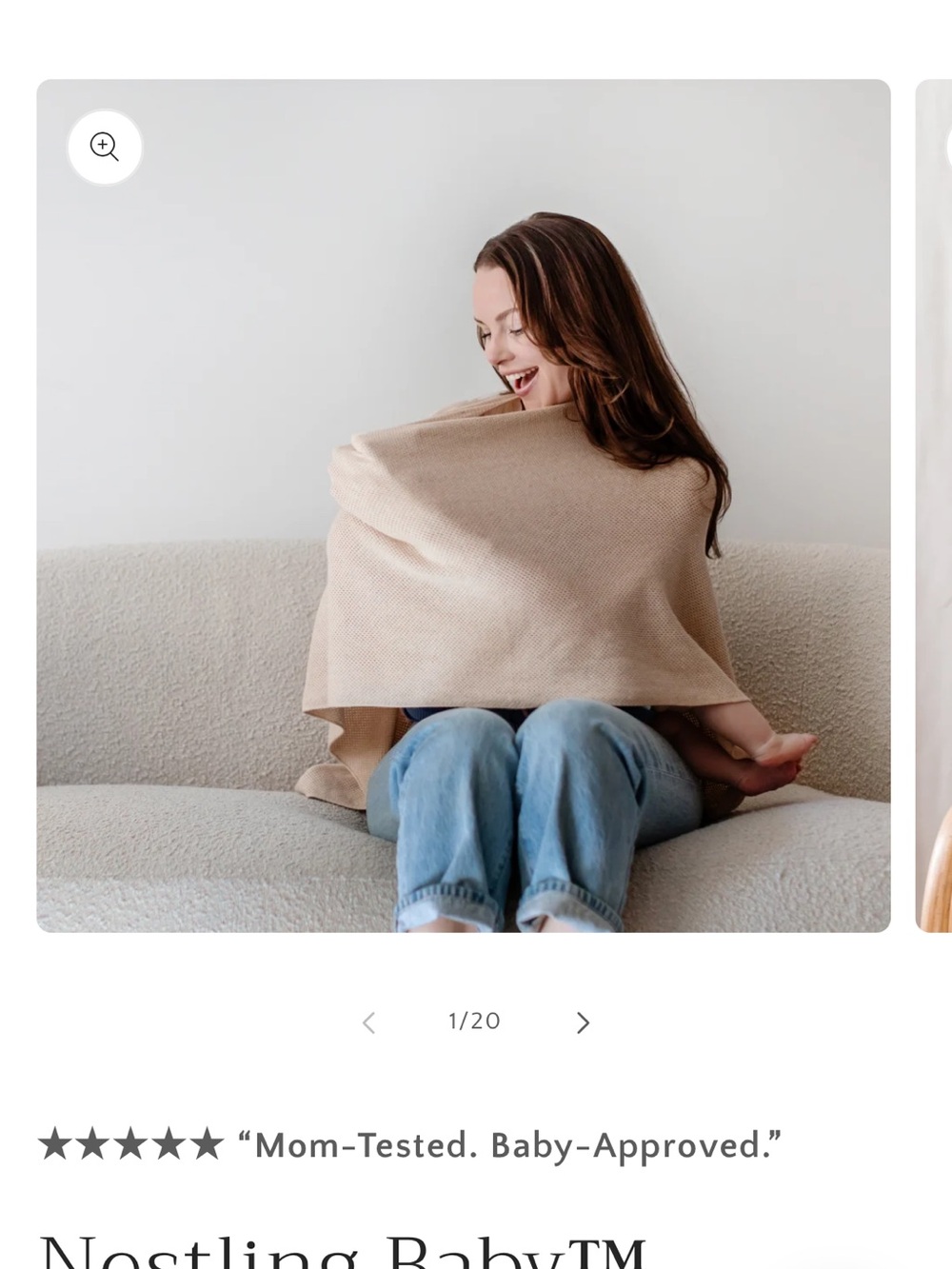 Nestling Baby Nursing Cover Poncho Beige - New / Unused